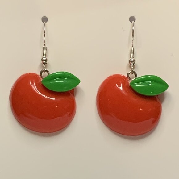 Apple Earring, Fruit Earring, Funny Food Earring, Educator Earring, Teacher Gift - Picture 5 of 8